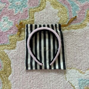 Lele Sadoughi Pink and White Seersucker Headband